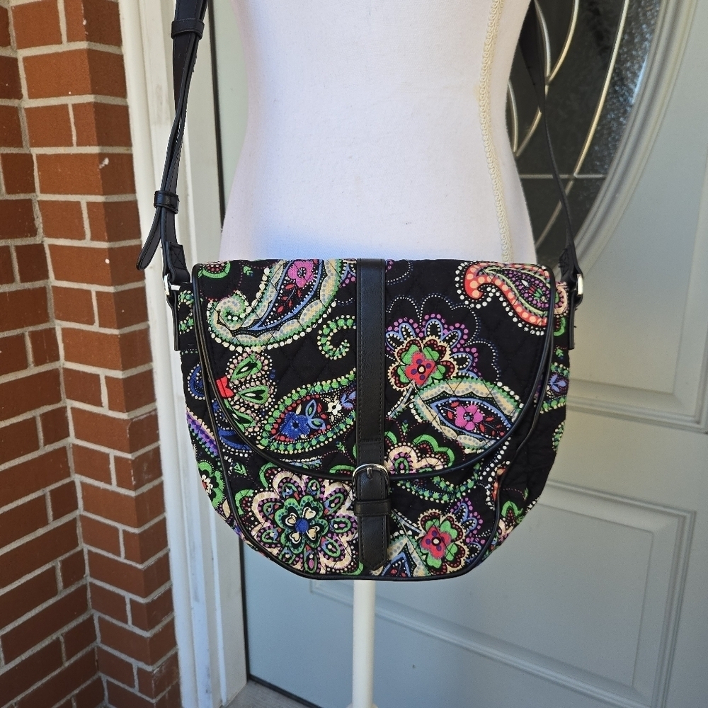 Vera Bradley Kiev Paisley Slim Saddle Crossbody Bag
